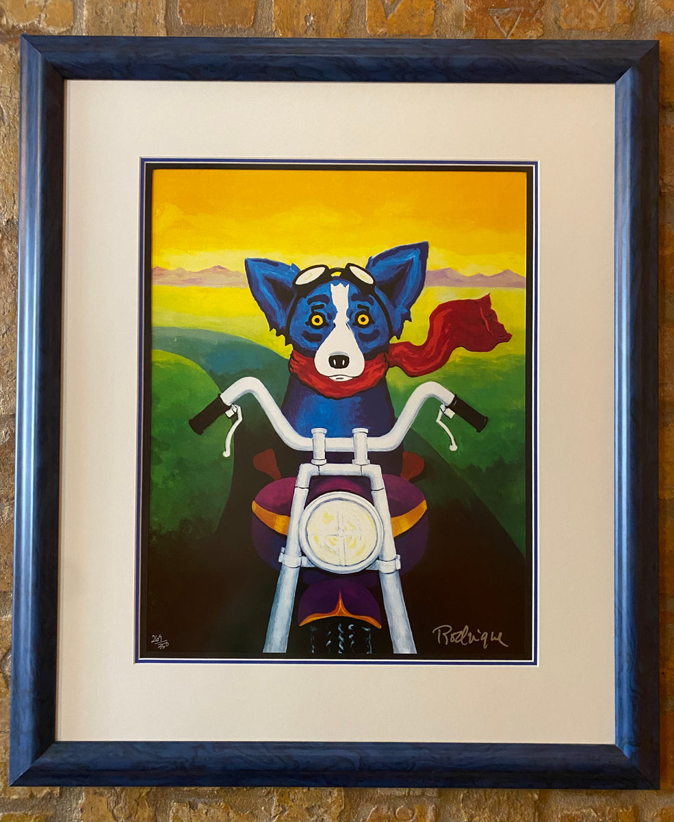 “A Faster Breed” Blue Dog Silkscreen by Rodrigue Signed & Fra