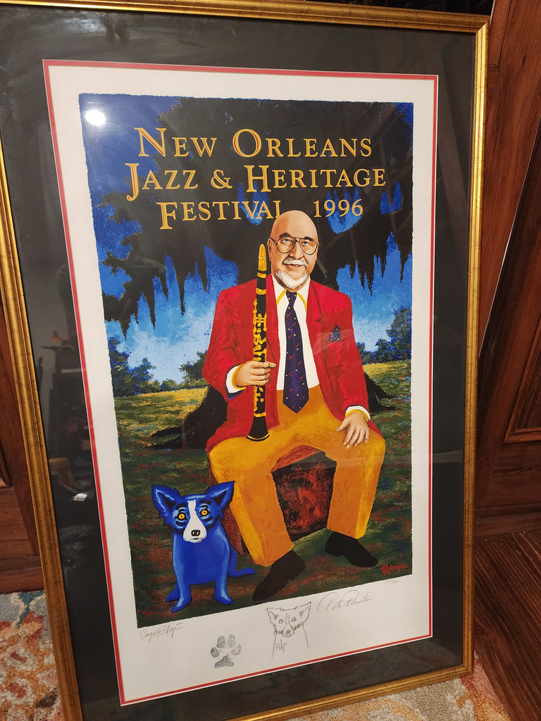 1996 New Orleans Jazz Fest Poster - Remarque & Framed