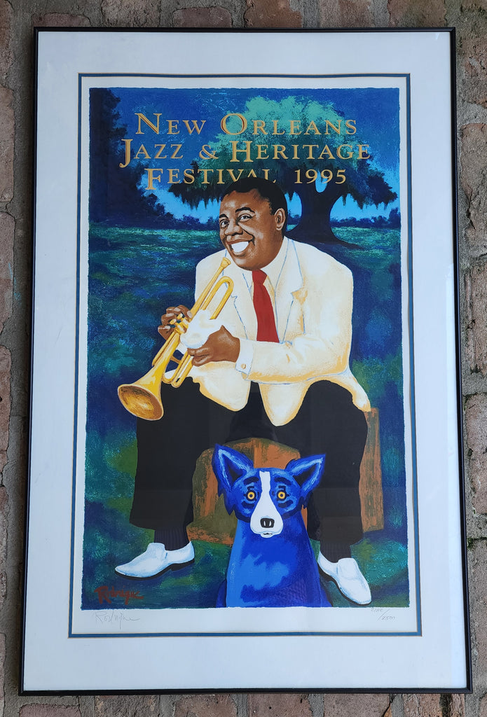 1995 New Orleans Jazz Fest Poster - Signed & Numbered Framed