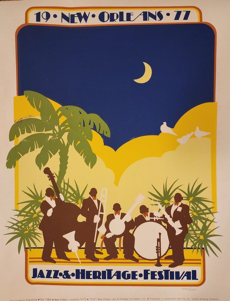 1977 New Orleans Jazz Fest Poster - Numbered