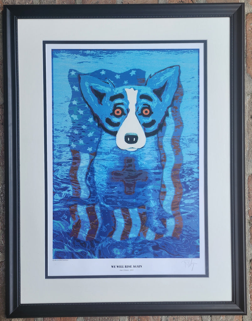 "We Will Rise Again" Blue Dog by George Rodrigue - Signed & Framed