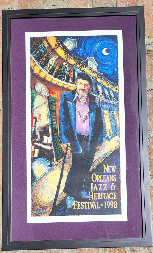 1998 New Orleans Jazz Fest Poster - Signed & Framed