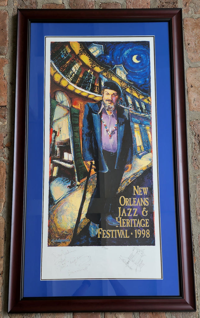 1998 New Orleans Jazz Fest Poster - Remarque & Framed