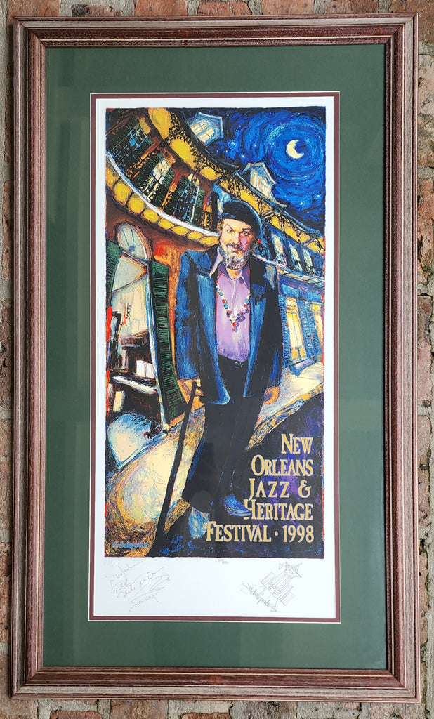 1998 New Orleans Jazz Fest Poster - Remarque & Framed