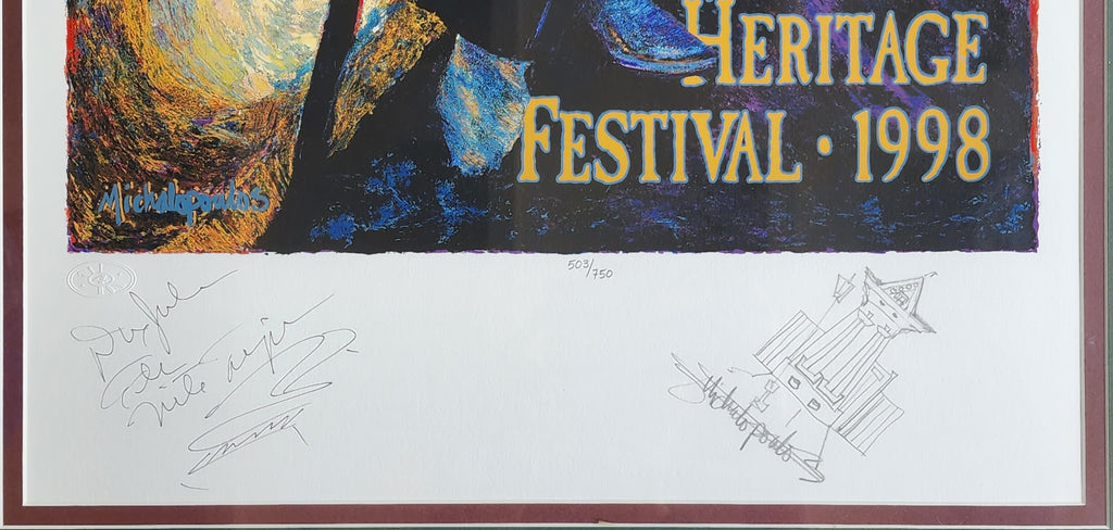 1998 New Orleans Jazz Fest Poster - Remarque & Framed