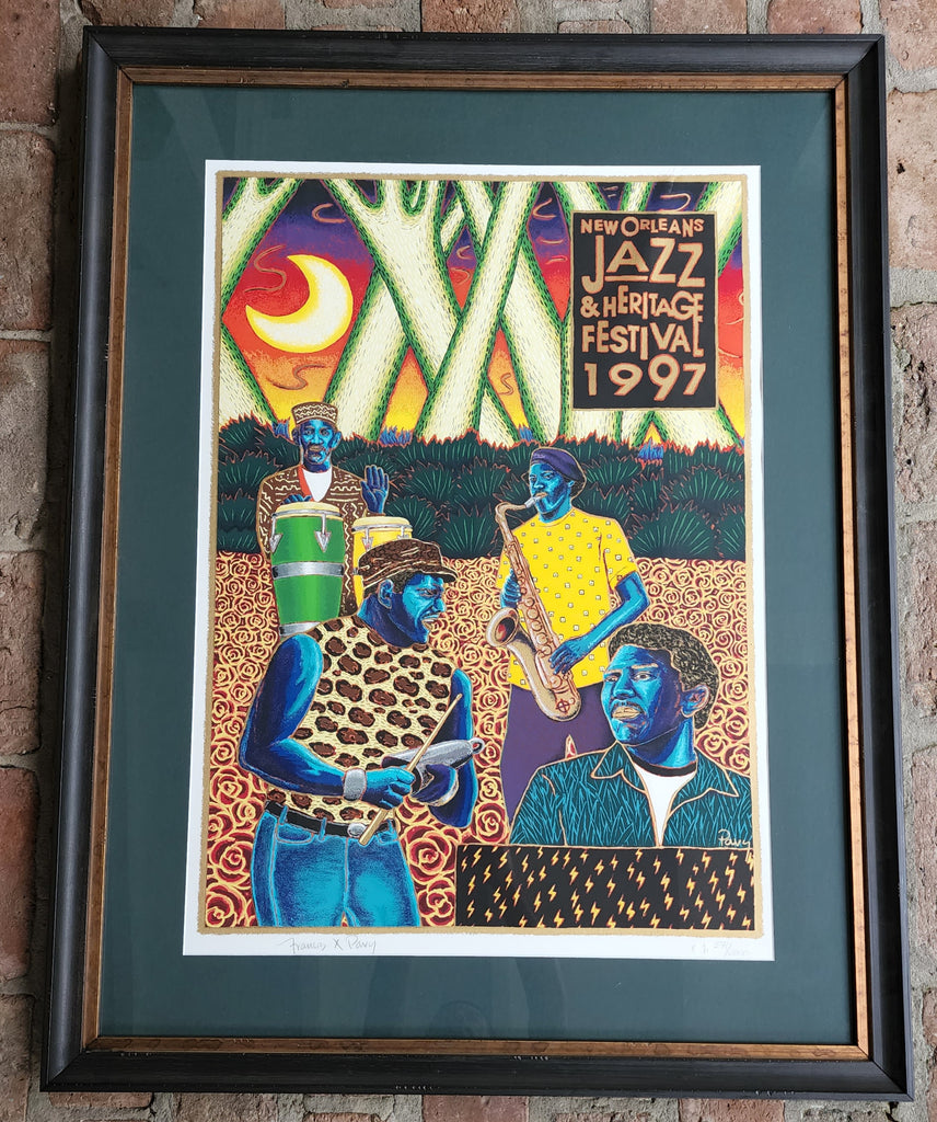 1997 New Orleans Jazz Fest Poster - Signed & Framed