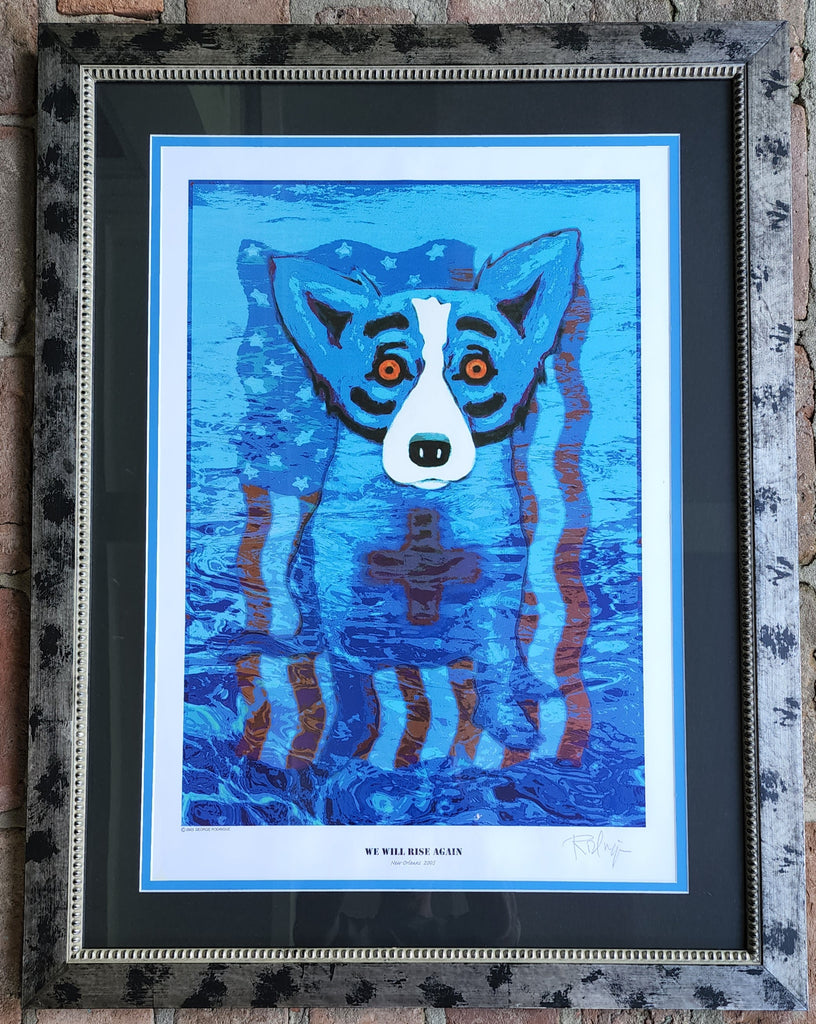 "We Will Rise Again" Blue Dog by George Rodrigue - Signed & Framed