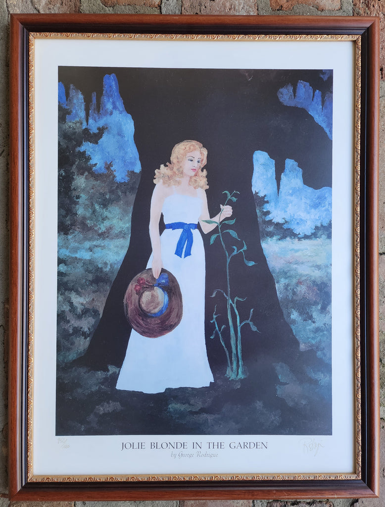 "Jolie Blonde in the Garden" Print by George Rodrigue - Signed