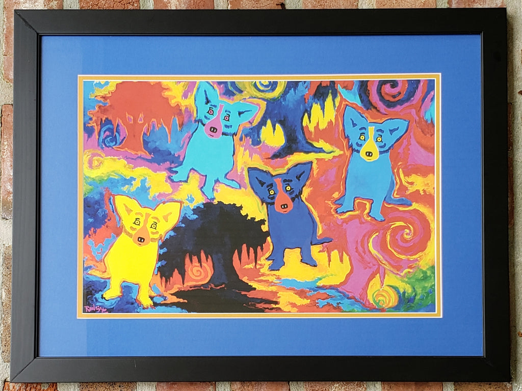"Four Oaks for Four Dogs" Blue Dog Poster by George Rodrigue