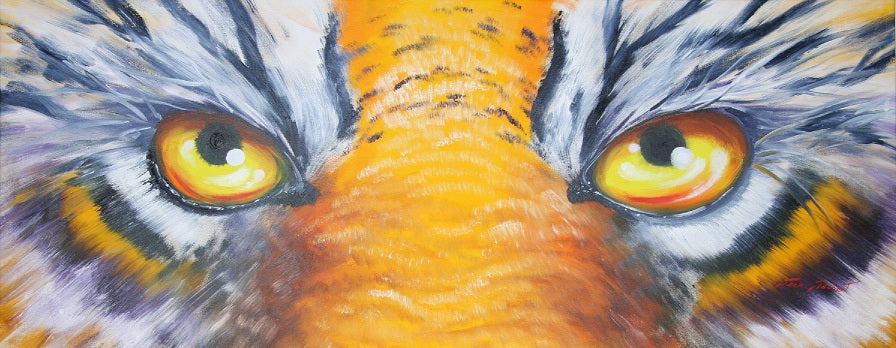 ORIGINAL LSU Tiger Eyes Painting by Jack Jaubert
