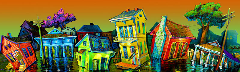 "Post Katrina Blues" New Orleans Art by Terrance Osborne