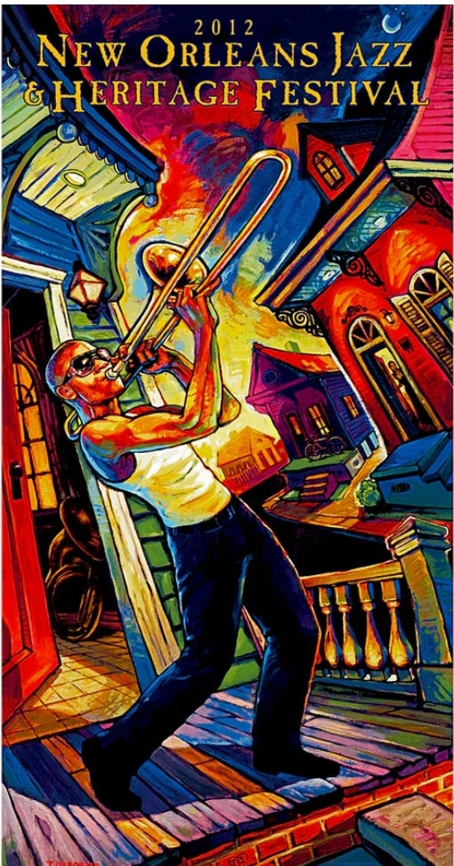 2012 New Orleans Jazz Fest Poster - Canvas Cmarque