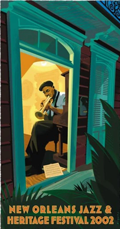2002 New Orleans Jazz Fest Poster - Signed