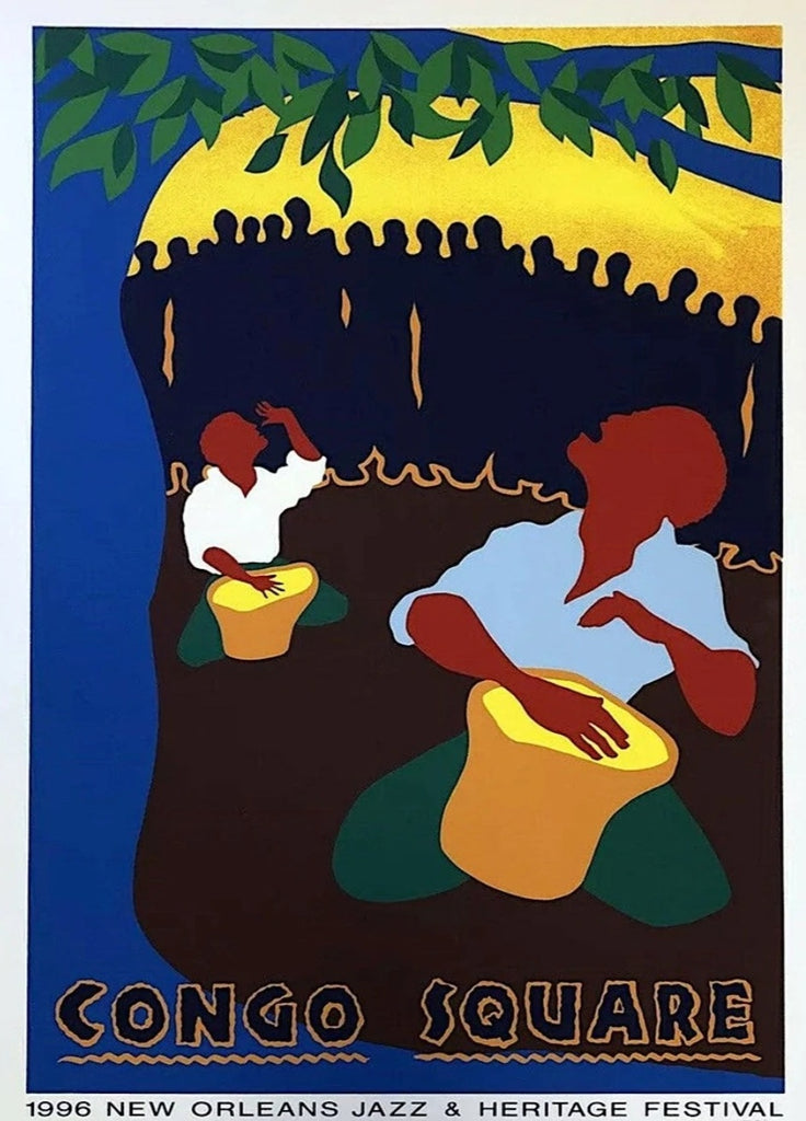 1996 New Orleans Congo Square Poster - Signed