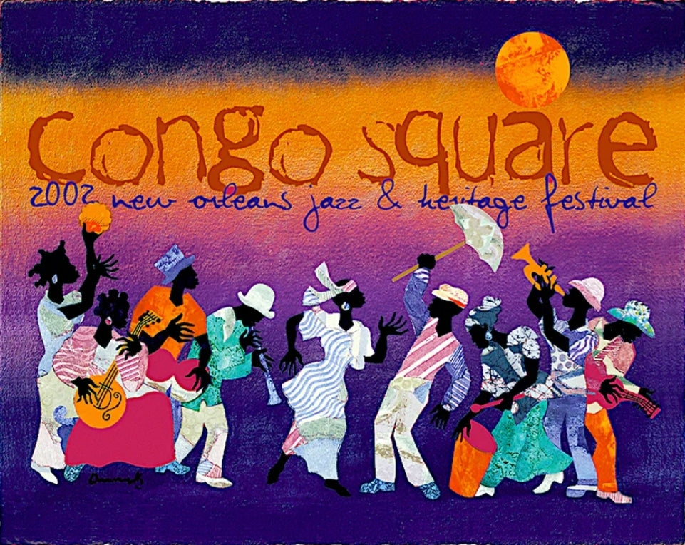 2002 New Orleans Congo Square Poster - Signed