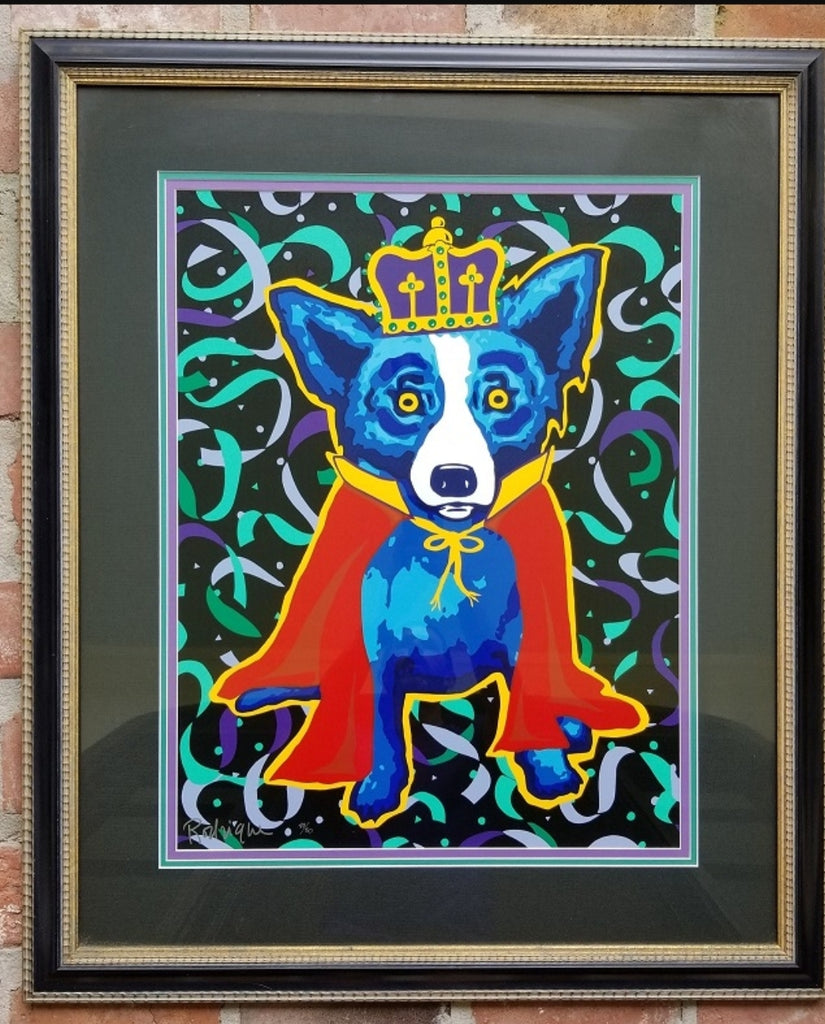 "Mardi Gras '96" Blue Dog Print by George Rodrigue - Signed