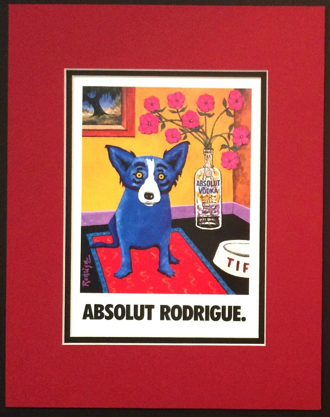 Blue Dog Absolut Rodrigue, Matted - Red